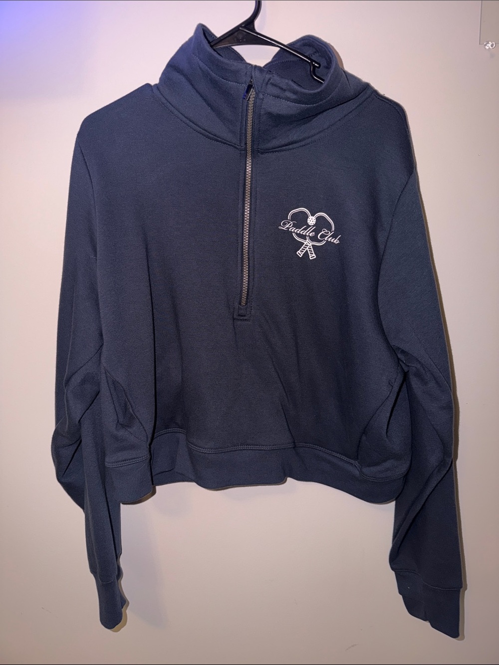 NEVER WORN! All In Motion Navy Cropped Quarter-Zip Pullover